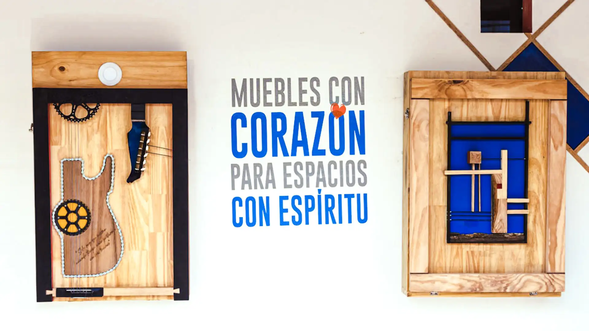 Asoka wall-mounted desk closed state functioning as wall art